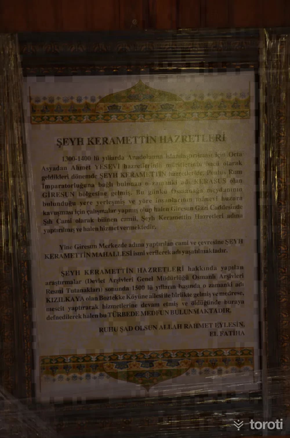 Boztekke Köyü Şeyh Keramettin Türbesi